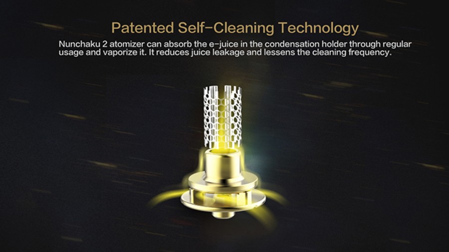 The Nunchaku 2 sub ohm tank features self-cleaning technology, meaning maintenance is at a minimum.