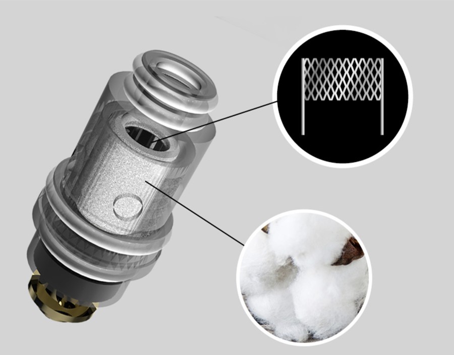 The Snowwolf Wicked 0.6 Ohm coils feature a mesh coil build, providing a larger surface area to heat.