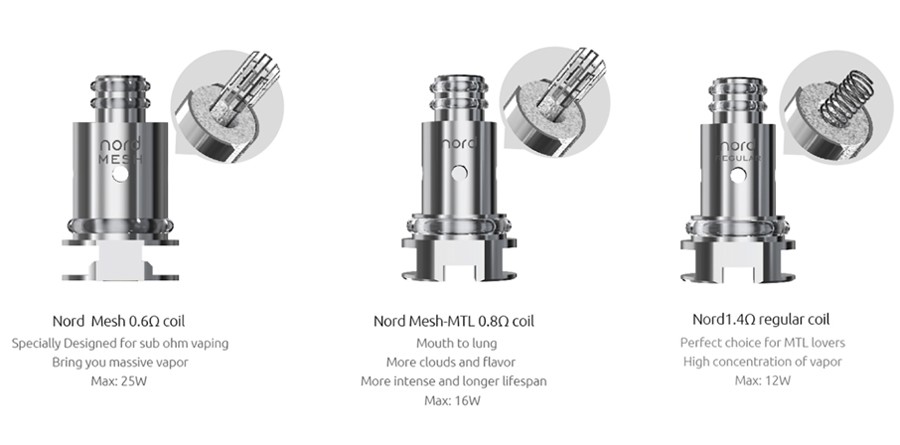 Smok Nord coils and Smok RPM coils allow you to swap between MTL and DTL vaping