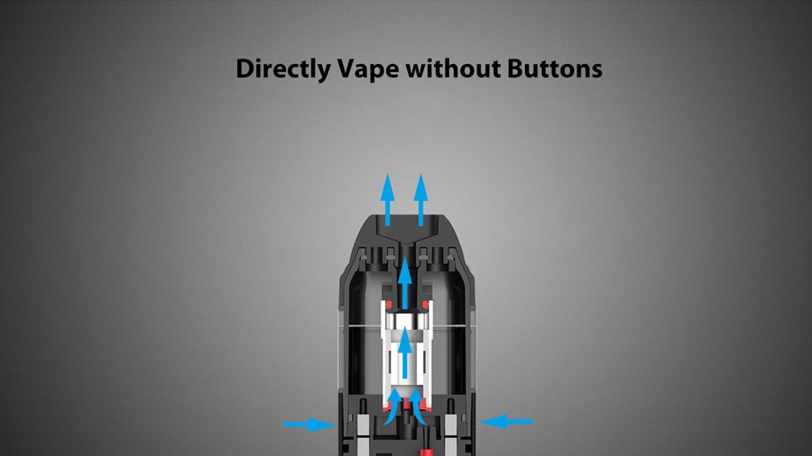 The Uwell Caliburn features inhale activation courtesy of air pressure sensors.