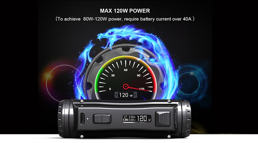 This EhPro vape device will deliver up to 120W of power and features a range of output modes.