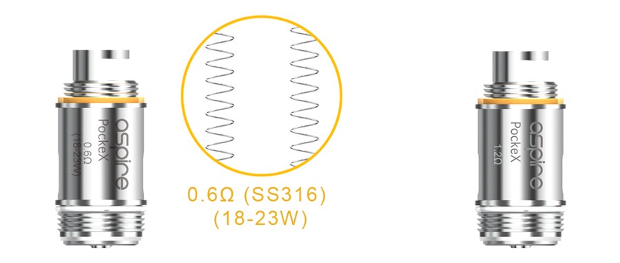 The Aspire PockeX coil produces a discreet amount of vaping for mouth to lung vaping