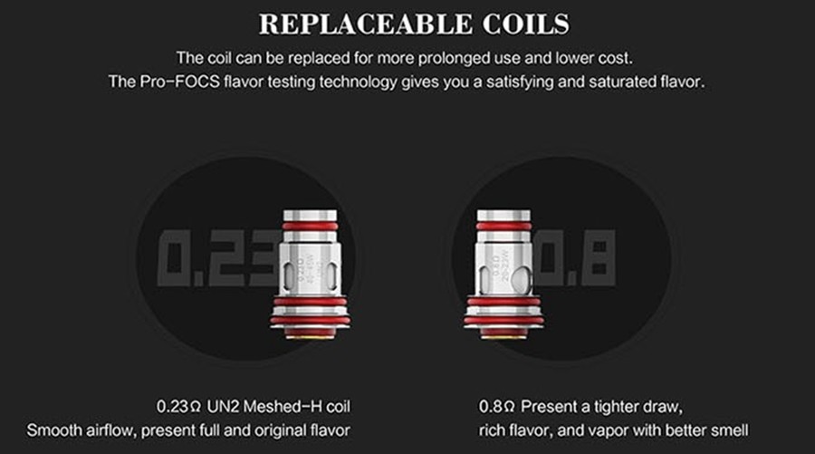 TheAeglos coils are available in two variants, with one designed for discreet vapour production and the other for improved vapour production.