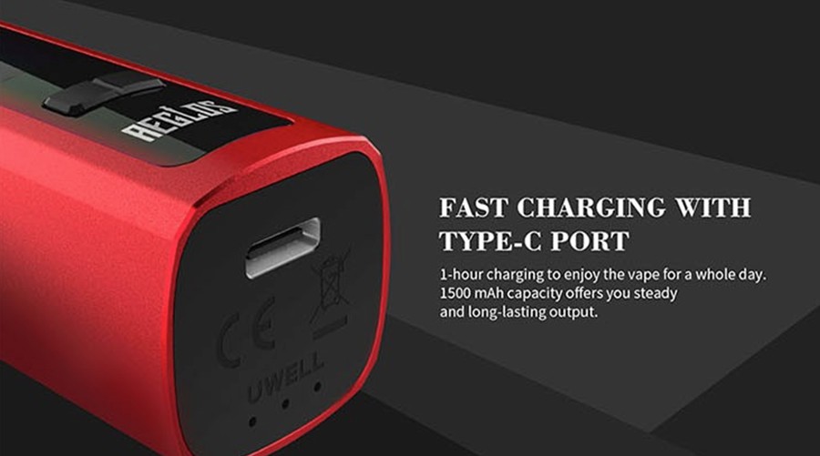 Powered by a 1500mAh built-in battery, the Aeglos features fast charging via the USB-C port.
