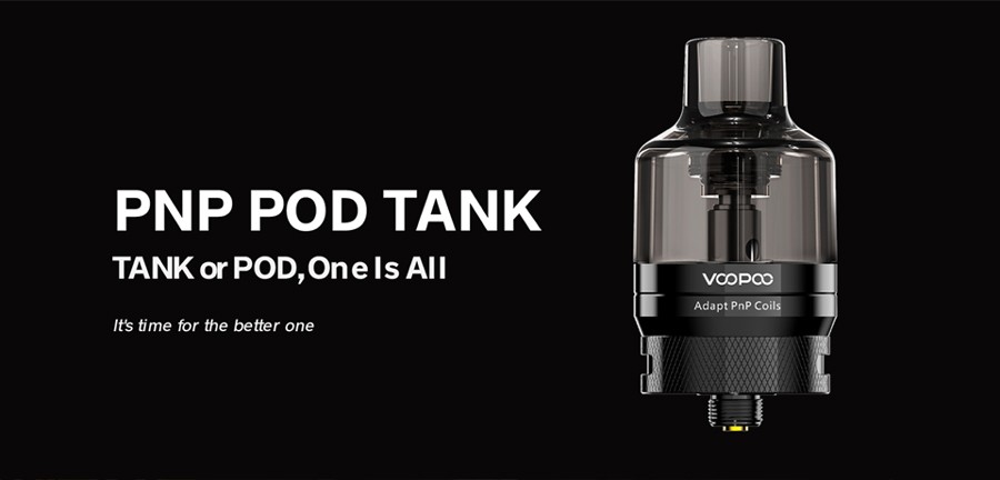 The Voopoo PnP pod tank is an innovative vape device which can be used as a replacement pod for the Drag X and Drag S mod pods or as a standard 510 vape tank.