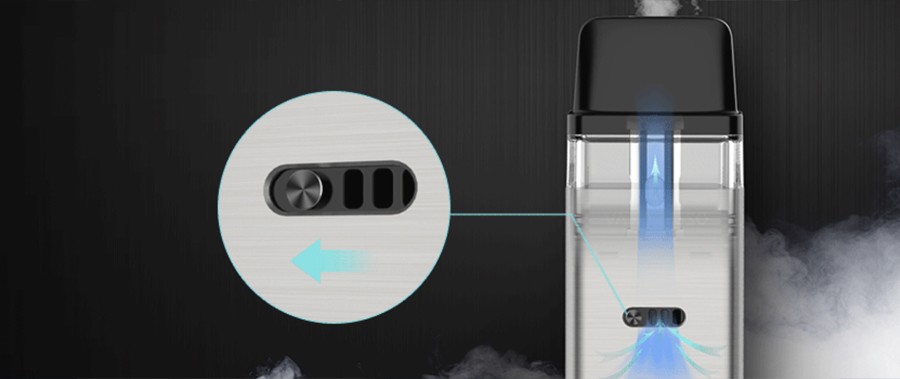 The XROS pod kit features an adjustable airflow toggle which can be used to alter the type of inhale achieved.