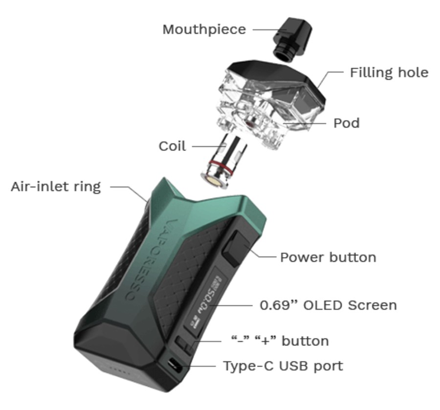 O kit de cápsula Xiron é construído em liga de zinco durável e apresenta uma operação simples adequada para vapers de todos os níveis de experiência.