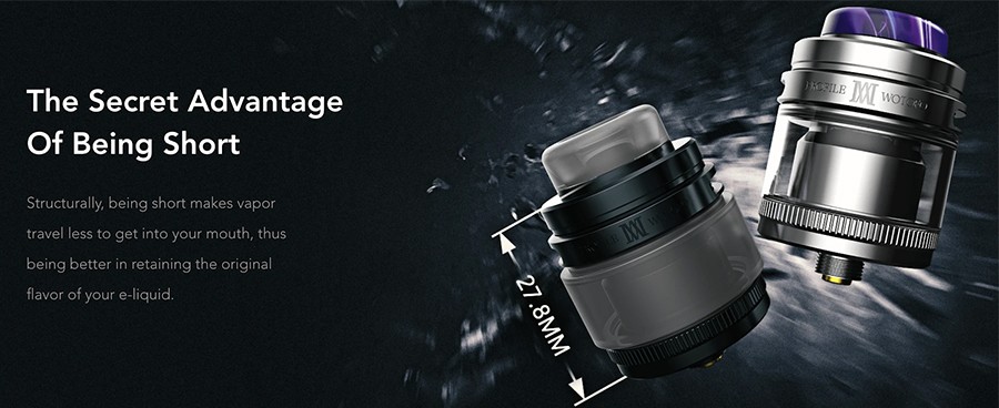 The Wotofo Profile M RTA is a short and discreet rebuildable tank atomiser that will hold up to 2ml of e-liquid and creates a large amount of vapour.